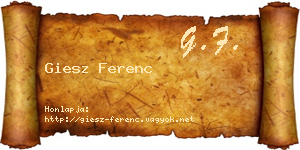 Giesz Ferenc névjegykártya