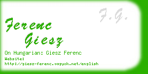 ferenc giesz business card